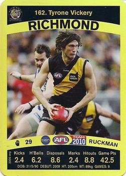 2010 Team Zone AFL Team - Gold #162 Tyrone Vickery Front